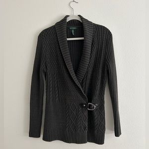 Ralph Lauren cable, wrap sweater